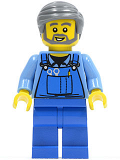 LEGO cty0430 Overalls with Tools in Pocket, Dark Bluish Gray Smooth Hair