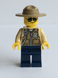 LEGO cty0516 Swamp Police - Officer, Vest, Dark Tan Hat, Sunglasses