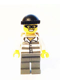LEGO cty0537 Police - Jail Prisoner 86753 Prison Stripes, Black Knit Cap, Backpack, Mask