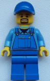 LEGO cty0574 Overalls with Tools in Pocket Blue, Blue Cap with Hole, Brown Moustache and Goatee