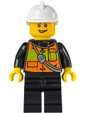 LEGO cty0741 Fire - Reflective Stripe Vest with Pockets and Shoulder Strap, White Fire Helmet