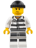 LEGO cty0775 Police - Jail Prisoner 86753 Prison Stripes, Black Knit Cap, White Striped Legs, Sweat Drops