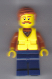 LEGO cty0803 City Jungle Explorer - Dark Orange Jacket with Pouches, Dark Blue Legs, Dark Orange Smooth Hair, Life Jacket Center Buckle, Moustache