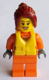 LEGO cty0827 Coast Guard City - Female Watercraft Pilot with Dark Red Hair