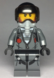 LEGO cty0993 Sky Police - Jail Prisoner Jacket over Prison Stripes, Black Helmet, Oxygen Mask