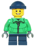 LEGO hol065 Winter Jacket Zipper, Dark Blue Legs, Dark Blue Knit Cap, Freckles (10249)