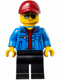 LEGO sc021 Race Official - Dark Red Cap, Blue Jacket