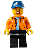 LEGO sc029 Race Official - Dark Blue Cap, Orange Jacket, Black Legs